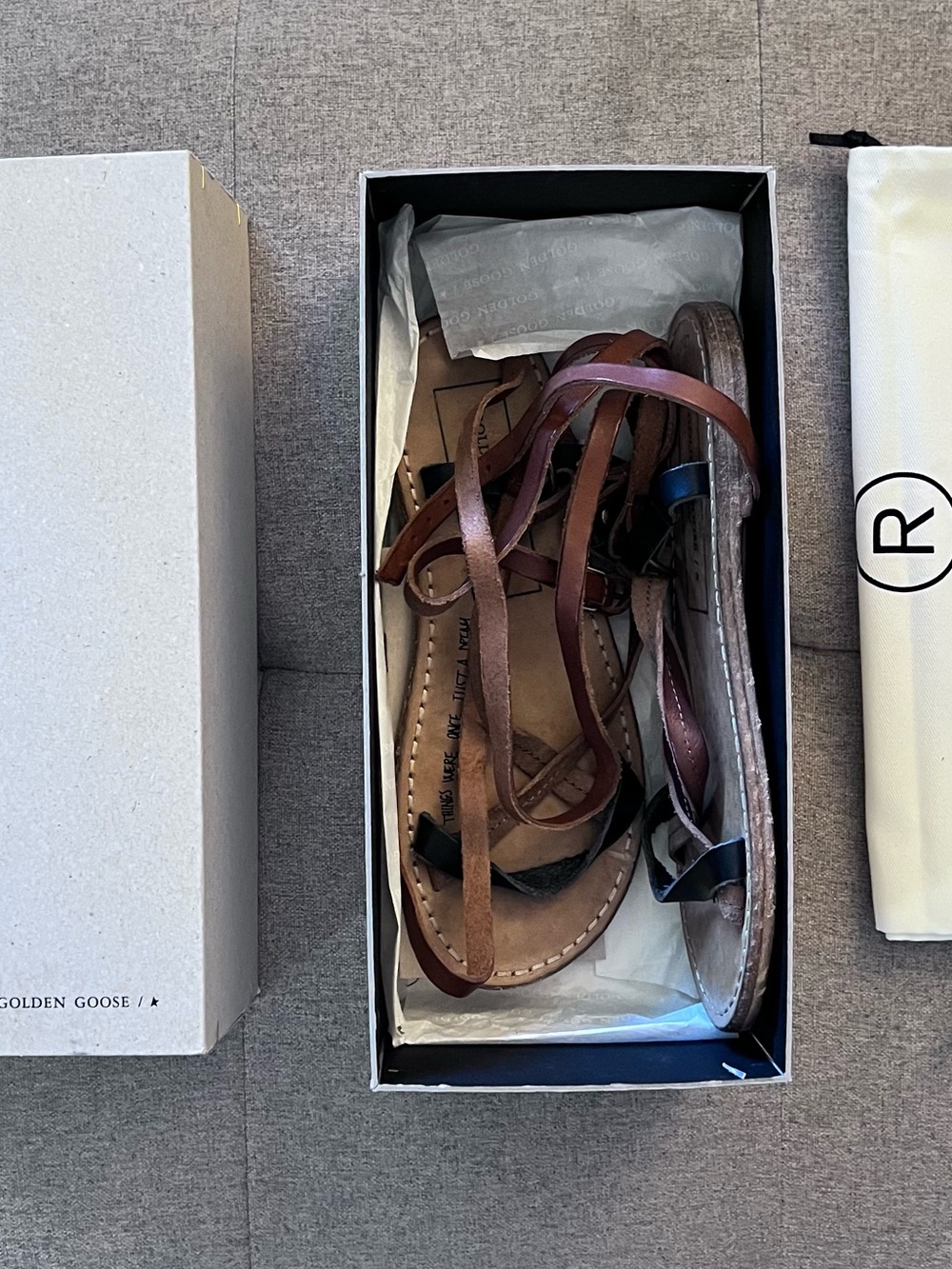Golden Goose Brown Leather Lace-Up Gladiator Sandals - Picture 6 of 8